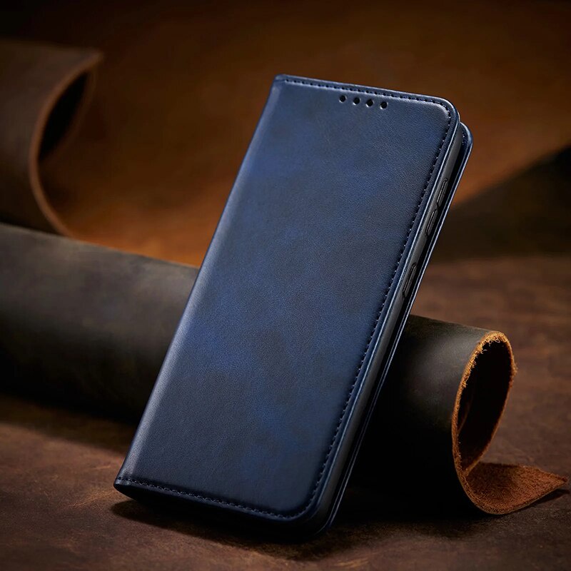 Ốp Điện Thoại Nắp Gập Kiểu Ví Đựng Thẻ Bằng Da Sang Trọng Chống Sốc Cho Samsung A51 A71 A82 A90 5G A22 A32 4G A01 A41