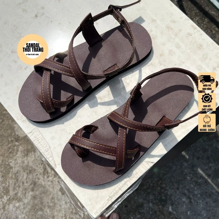 Giày sandal quai chéo xỏ ngón a101, sandal nữ đi học, đi chơi trắng/be/nau sandal thời trang full size 30-44 nam nữ