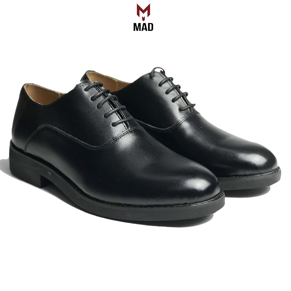 Giày công sở nam Plain Oxford MAD Black 01 buộc dây chính hãng cao cấp da bò nhập khẩu uy tín chất lượng tốt