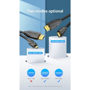 ntion Cáp Mini HDMI to HDMI / Cáp Micro HDMI to HDMI Cáp HDMI 1.4V 1080P Mạ vàng Cao cấp cho Máy quay phim Máy tính bảng