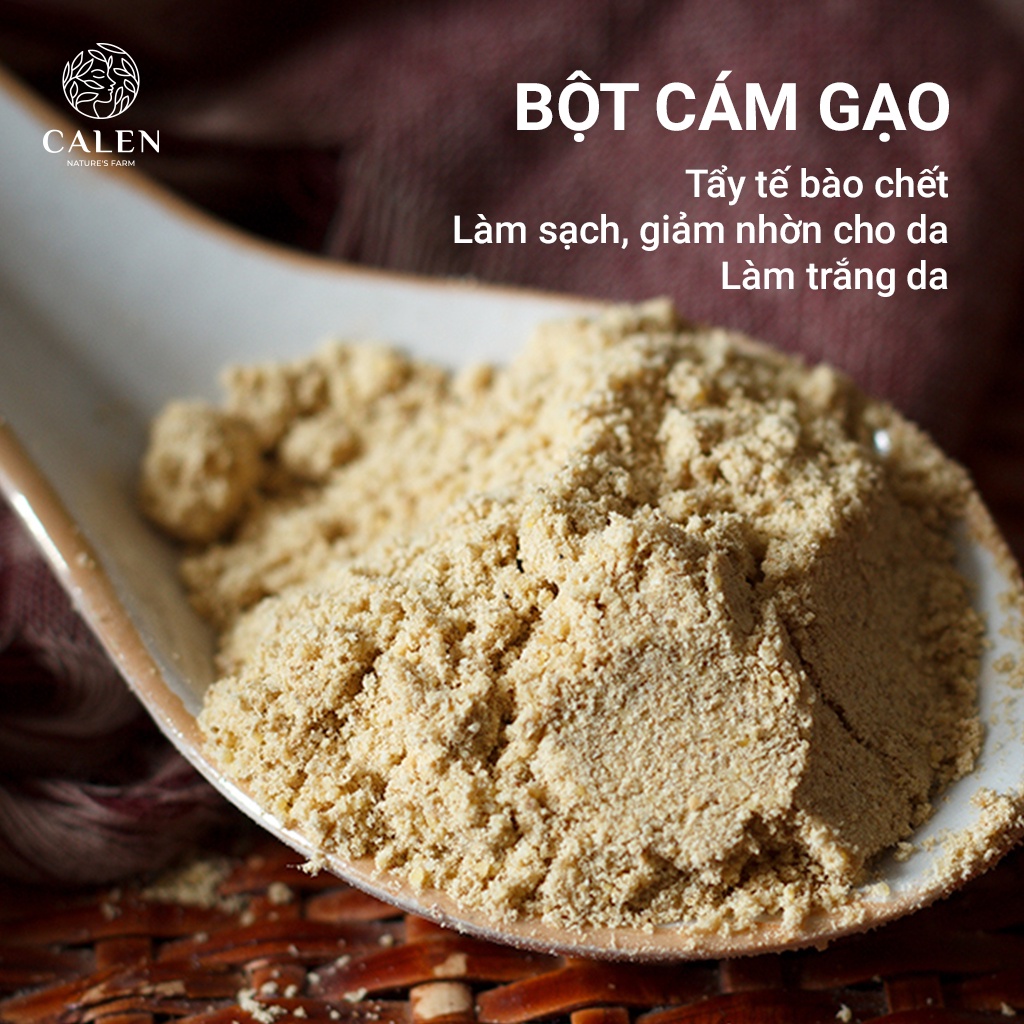 Bột cám gạo Calen nguyên chất 100% đắp mặt giúp tẩy da chết dưỡng trắng da (Mask bột cám gạo)
