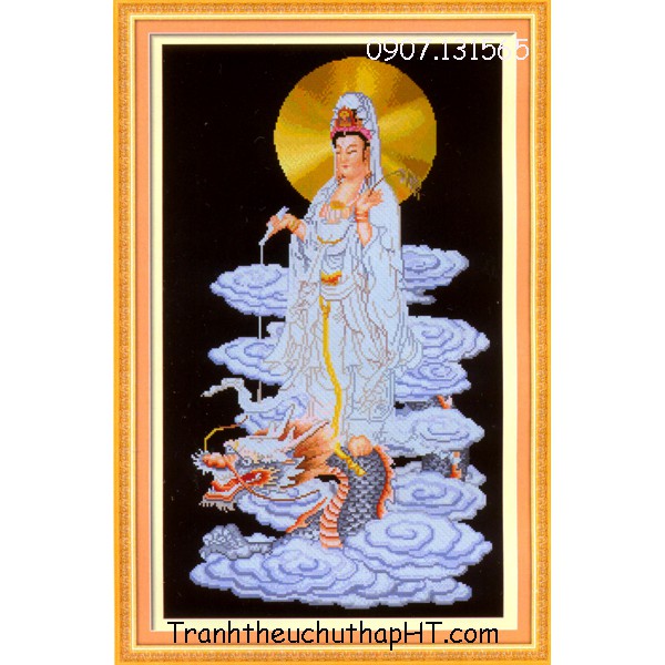 Tranh thêu chữ thập Phật bà cưỡi rồng A1047 (tự thêu) | Shopee Việt Nam