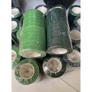 Sáp quấn hoa giá rẻ, băng keo sáp quấn cành, thân, lá màu xanh lá cây, nâu, nguyên liệu làm handmade [1 lố 12 cuộn]
