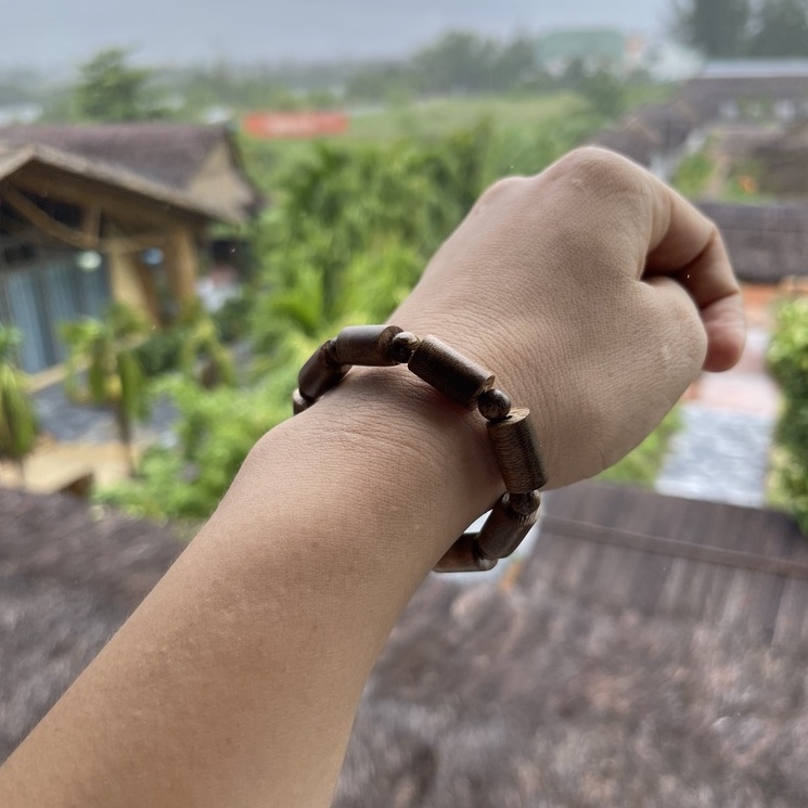 Vòng Tay Trầm Hương Trụ Trúc Tốc Tự Nhiên - Size Nữ - Vòng Tay Phong Thủy - 8mm
