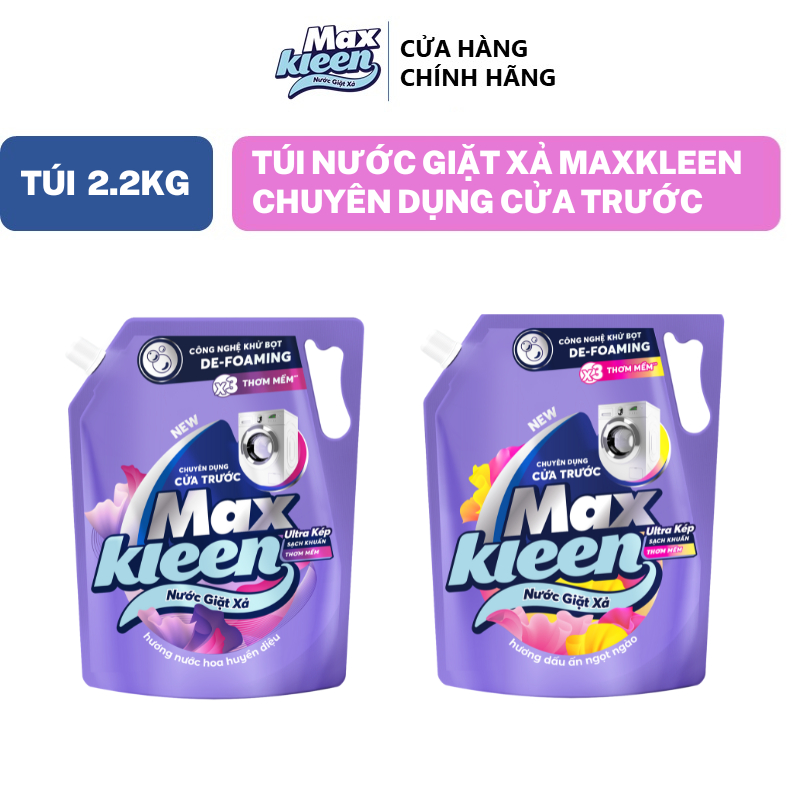 Ảnh Túi Nước Giặt Xả MaxKleen chuyên dụng Cửa Trước 2.2kg Hương Nước hoa huyền diệu/Dấu ấn ngọt ngào 1
