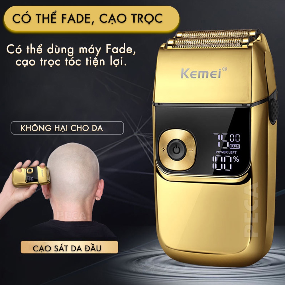 Mô tả Máy cạo râu Kemei KM-2028 màn hình LCD thông minh 3 tốc độ cắt- có thể fade tóc - phân phối chính hãng - 6