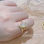 Nhẫn nữ dạng hở thiết kế mặt hồ ly trắng quyến rũ sang trọng