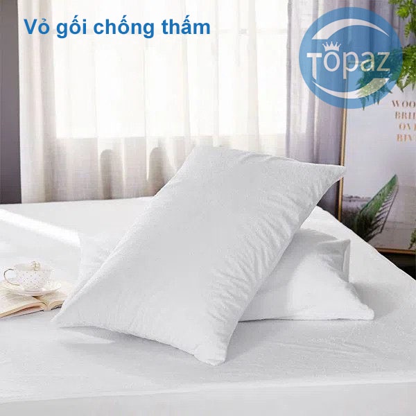 Vỏ Gối Chống Thấm Chất Liệu Cotton Mềm Mại Chính Hãng Topaz, Tấm Bảo Vệ Gối 2 Lớp Dày Dặn Chống Ẩm Dành Cho Gia Đình