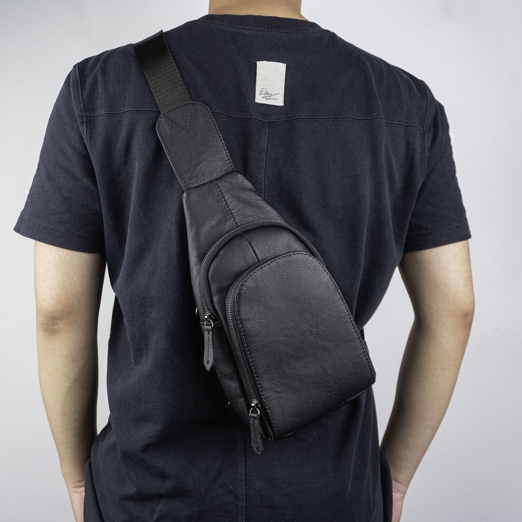 Ảnh Túi đeo chéo nam da bò Nappa Venus DC108 - Bụi leather - Bảo hành 12 tháng 2