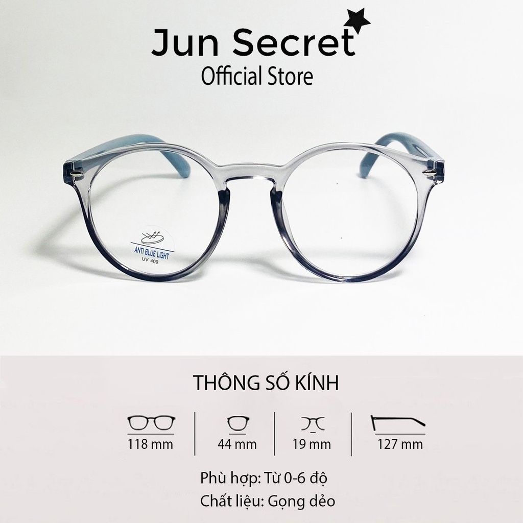 Ảnh Gọng kính cận trẻ em Jun Secret siêu dẻo chống gãy, tròng chống bụi, chống tia UV an toàn cho bé JS0035 1