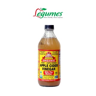 Giấm Táo Hữu Cơ Bragg Nhập Khẩu Chai thuỷ tinh 473ml