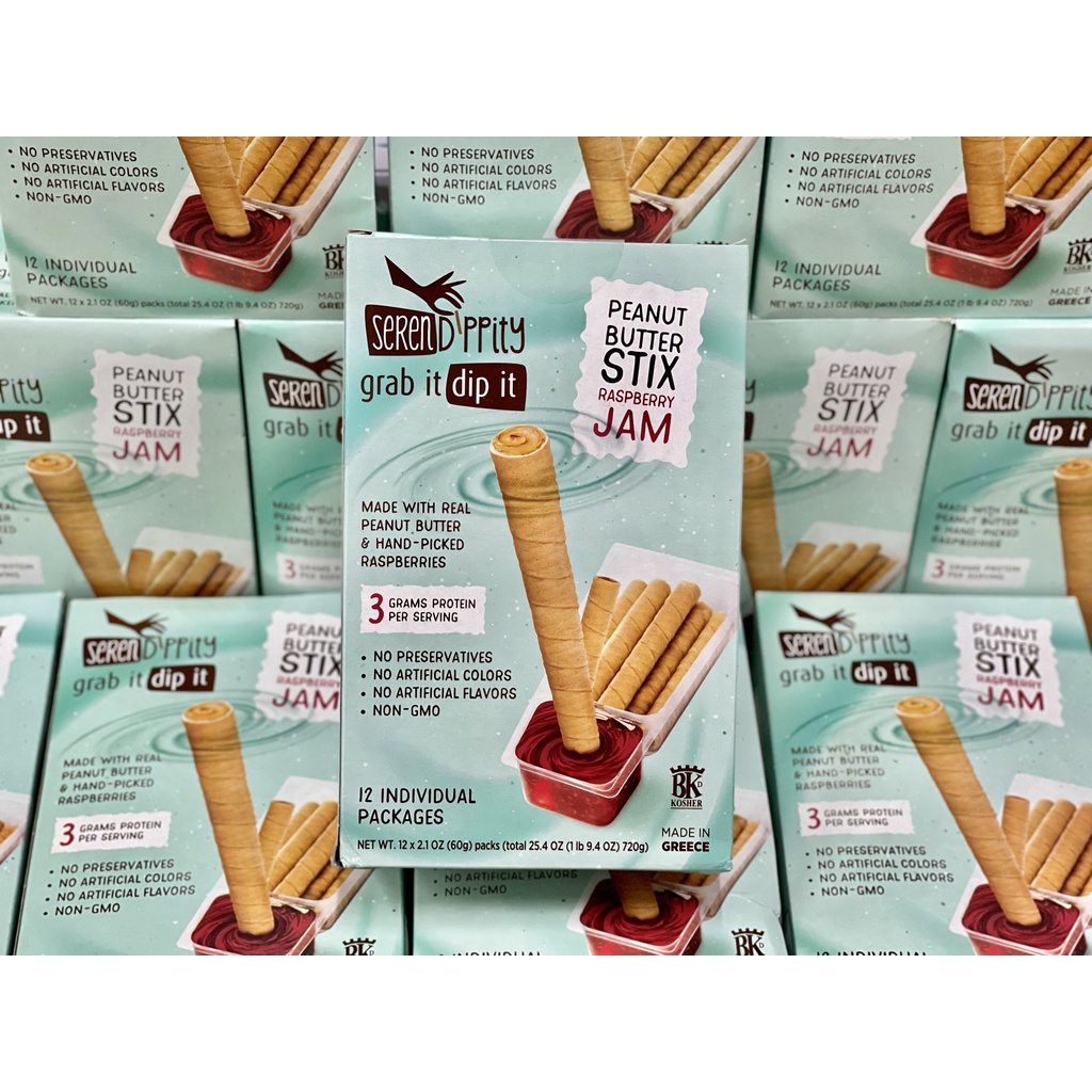 Bánh Ốc Quế Nhân bơ đậu phộng mứt mâm xôi 12 Packs Seren D'ppity