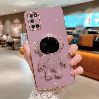 ốp lưng oppo a52 a92 TPU Mạ điện 3D Phi hành gia có chân đế ốp điện thoại oppo a52 a92