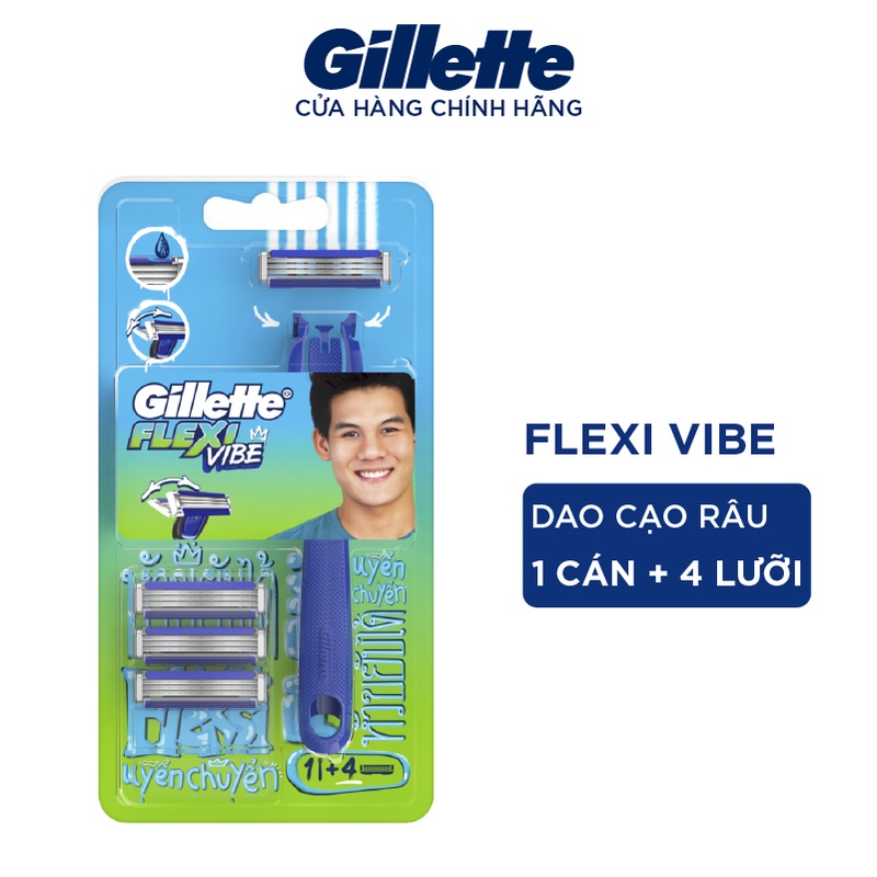 Ảnh Dao Cạo Râu GILLETTE Flexi Vibe Hộp 1 Cán Dao Và 4 Lưỡi 2
