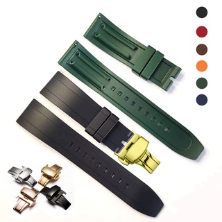 Dây Cao Su Fluoro Với Khóa Inox Chống Thấm Nước 18mm 20mm 22mm 24mm Cho Đồng Hồ Seiko