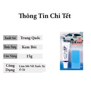 Kem Làm Mờ Vết Xước Xe Ô Tô,Xe Máy - Tặng Kèm Miếng Bọt Biển Đánh Bóng Xe