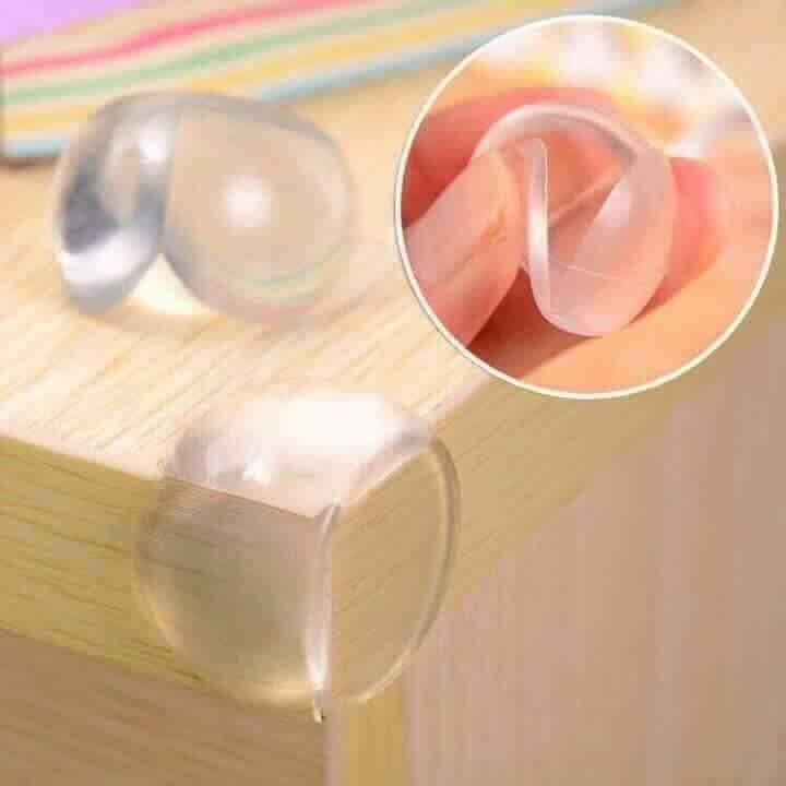 Combo 4 miếng Bịt góc bàn, bọc cạnh bàn kính, cạnh tủ vuông bằng silicon an toàn cho bé