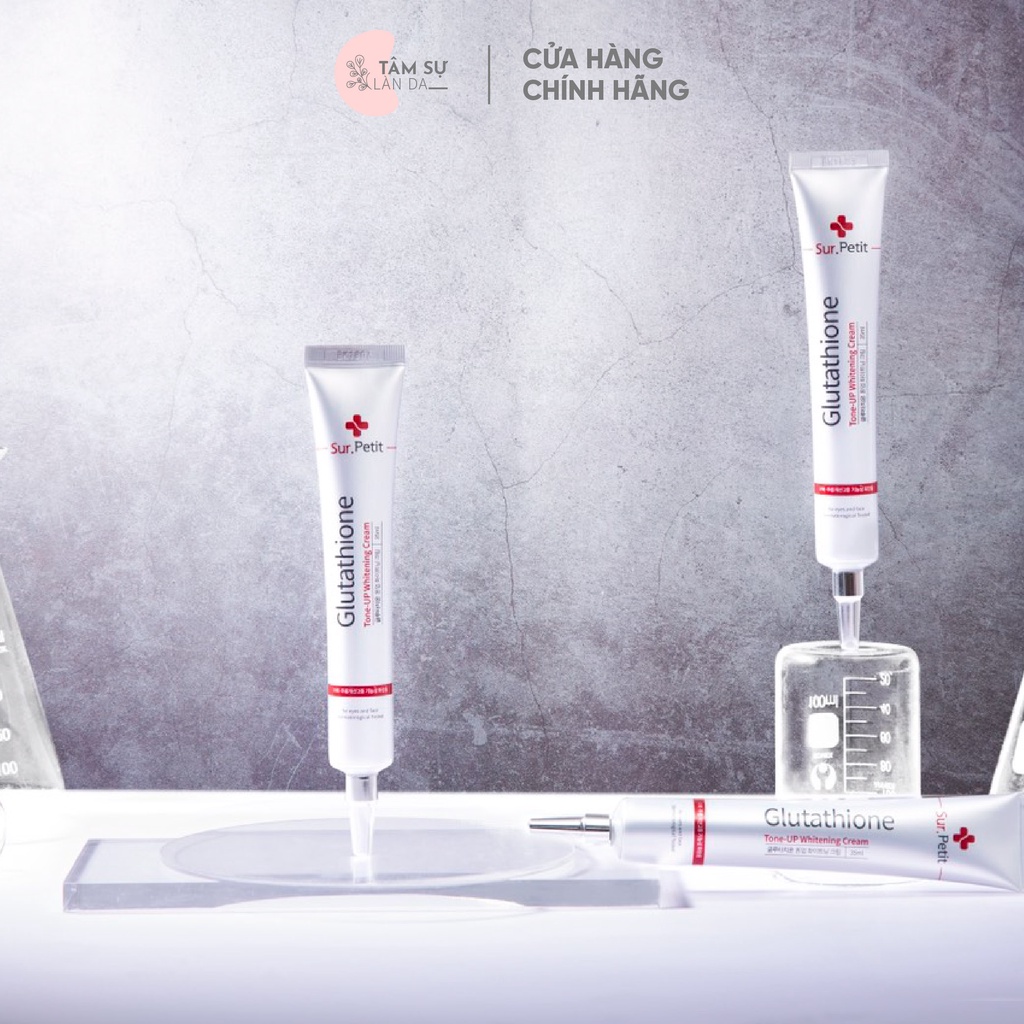sur petit glutathione Kem Truyền Trắng Dưỡng Trắng Da +SUR.PETIT GLUTATHIONE Whitening Tone Up  Cream Lỗi Hộp 3/4/26