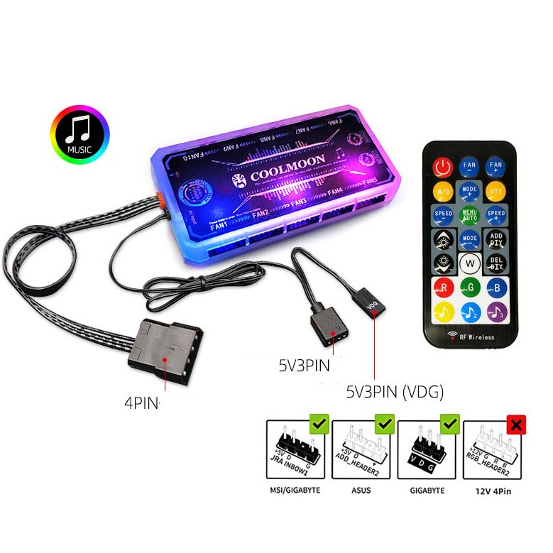 SIEU KHUYẾN MẠI Bộ Hub Kết Nối Nguồn Và Điều Khiển Fan Led RGB Coolmoon ...
