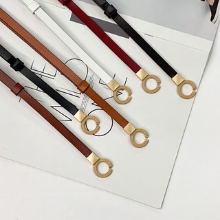 Thắt lưng thời trang nữ, da thật bản nhỏ, khóa móc, điều chỉnh được độ dài W22