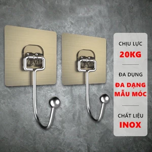 Set 5 móc INOX dán tường treo đồ vật đa năng SIÊU DÍNH / SIÊU CHỊU LỰC 20KG