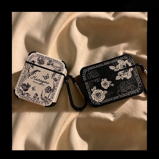 Vỏ bọc bảo vệ hộp sạc tai nghe da phối TPU silicone màu đen/ trắng thích hợp cho Airpods 1 2 3 4 Pro Pro2 3 2025