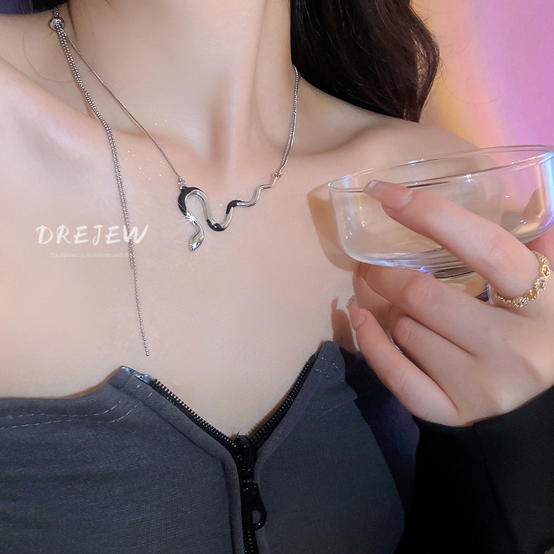 Ảnh DREJEW Dây chuyền nhiều lớp hình rắn phong cách cá tính 3