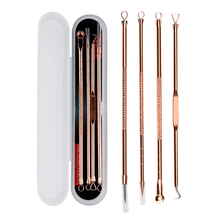 Set 4 Cây Nặn Mụn Đầu Đen Bằng Thép Không Gỉ Tiện Dụng