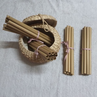 10 ống hút tre size lớn, dùng để uống sinh tố, cafe...có thể tái sử dụng.