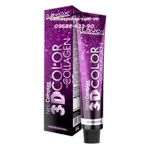 Kem nhuộm tóc - Lavox Chuyên Nghiệp 3d Nano Collagen Siêu Dưỡng - Mã màu tự nhiên /0 (100ml) (Cần mua thêm trợ nhuộm)