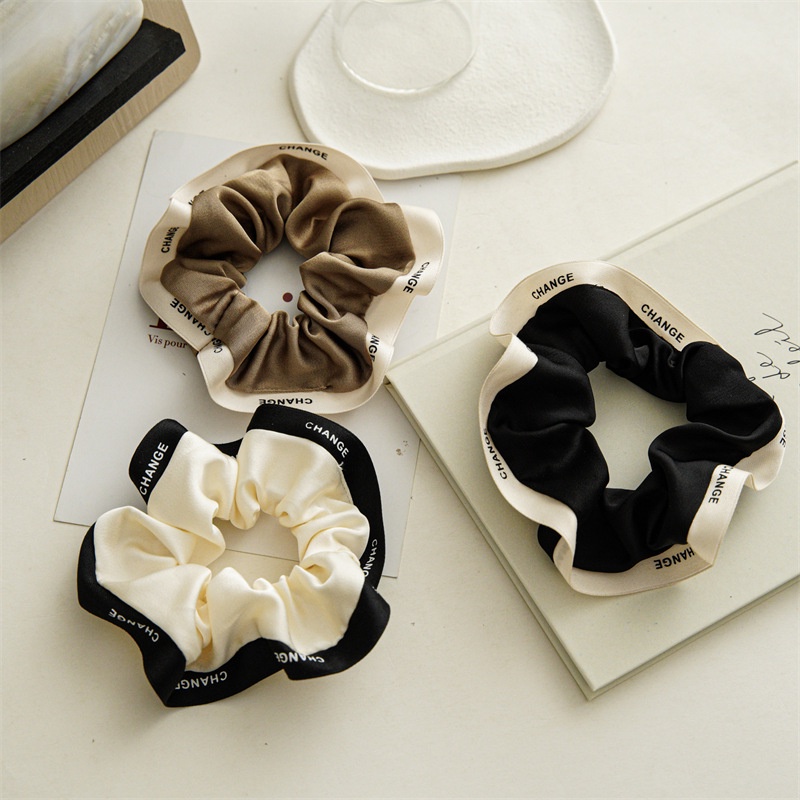 Dây Cột Tóc Scrunchies Bằng Vải Lụa Đính Hạt Ngọc Sang Trọng Dễ Thương Phụ Kiện Tóc Nữ Và Bé Gái Empoli