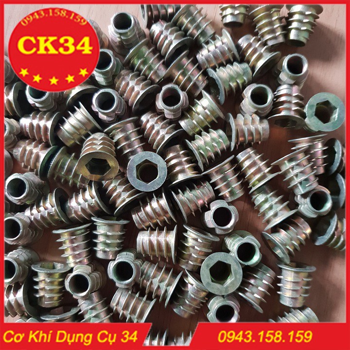 ốc cấy ren M8 có vành đóng loa thùng. Khế phi 8, ốc cấy gỗ phi 8 (Túi ...