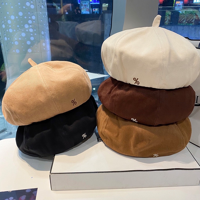 MŨ NỒI , BERET KAKI THÊU % PHONG CÁCH HQ SIÊU HOT