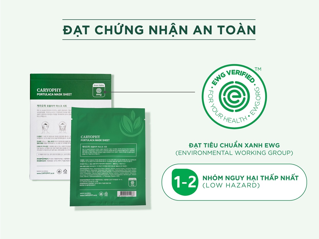 Mô tả Hộp 10 miếng mặt nạ Caryophy Portulaca Mask Sheet Hàn Quốc cấp ẩm dưỡng da giảm mụn mờ thâm - 6