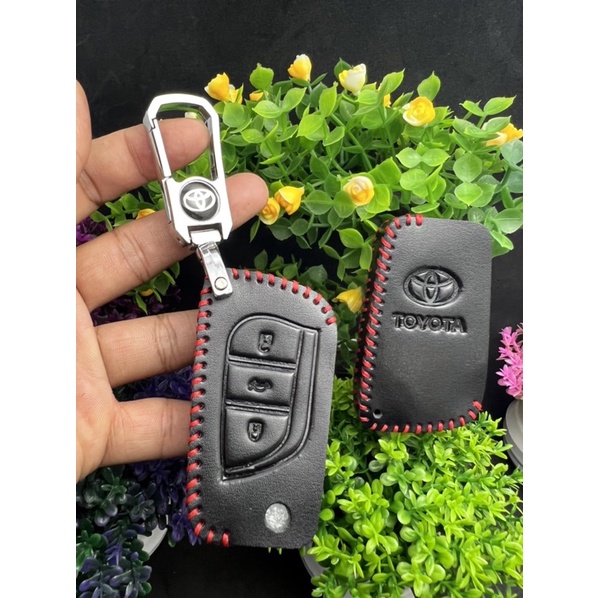 Bao da chìa khoá gập 3 nút Toyota Innova 2022 Yago Atis Rav4 trước 2013 Toy43 toy48 type 1 lưỡi nhọn