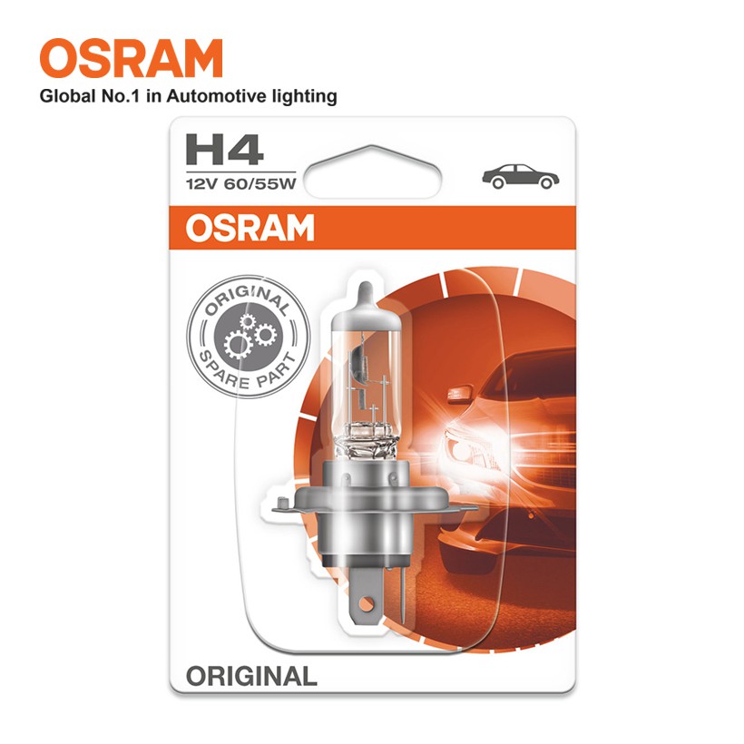 Bóng Đèn Pha/Cos Halogen OSRAM Original Dùng Cho Xe Ô Tô Xe Hơi Xe Máy Chân H4 12V 60/55W 64193-01B - 3200K 1650/1000LM