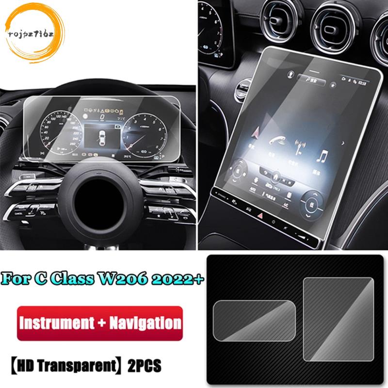 2 Chiếc Xe GPS Điều Hướng Màn Hình Phim Nhạc Cụ Kính Cường Lực Bảo Vệ Cho Xe Mercedes Benz C-Class W206 2022 +