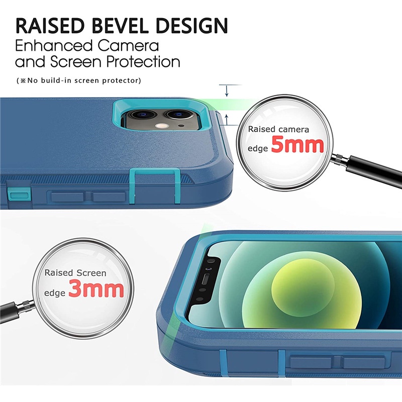 Ốp điện thoại 360 Full Hybrid Armor tương thích cho iPhone 16 15 12 13 17 Pro MAX 14 Plus Vỏ chống sốc Gói thắt lưng Kẹp ngoài trời Vỏ PC Silicon