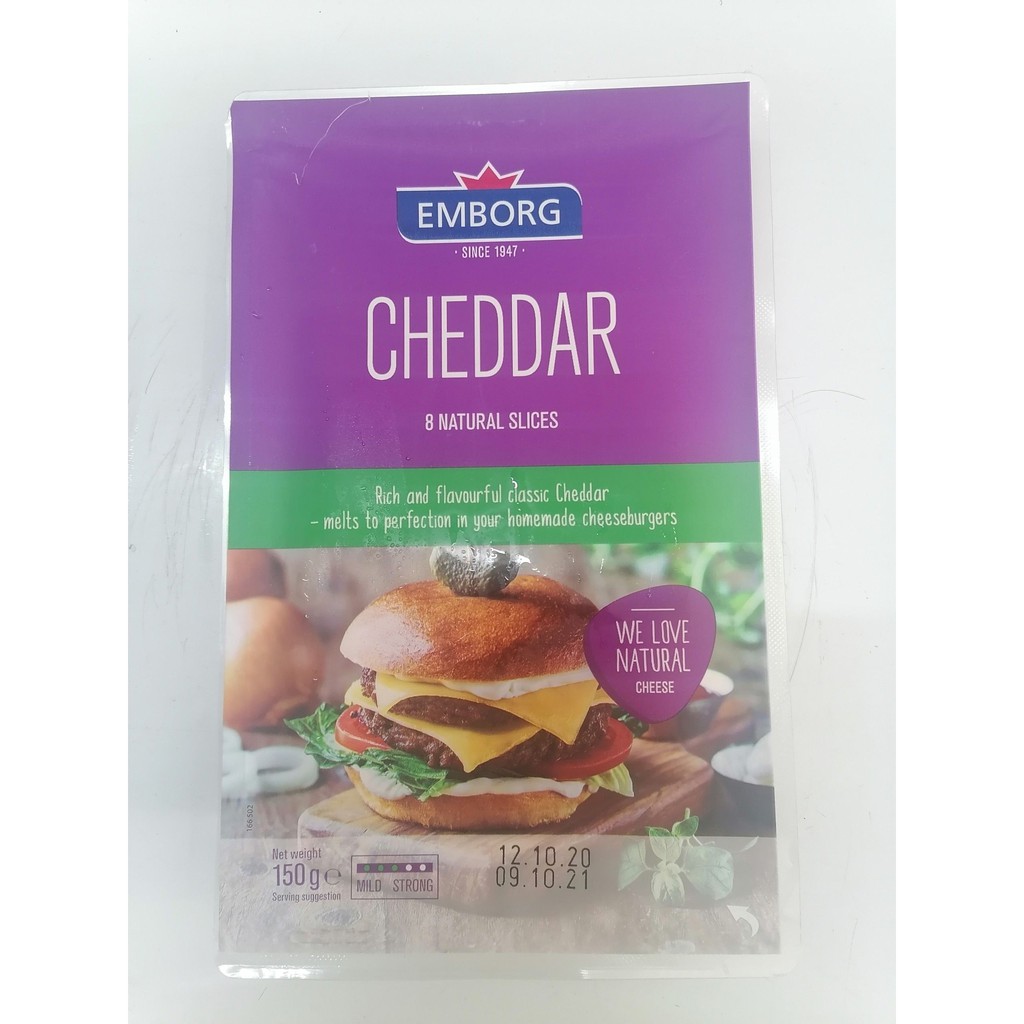[150g 8 miếng] Phô mai lát Cheddar [Germany] Cheddar Cheese