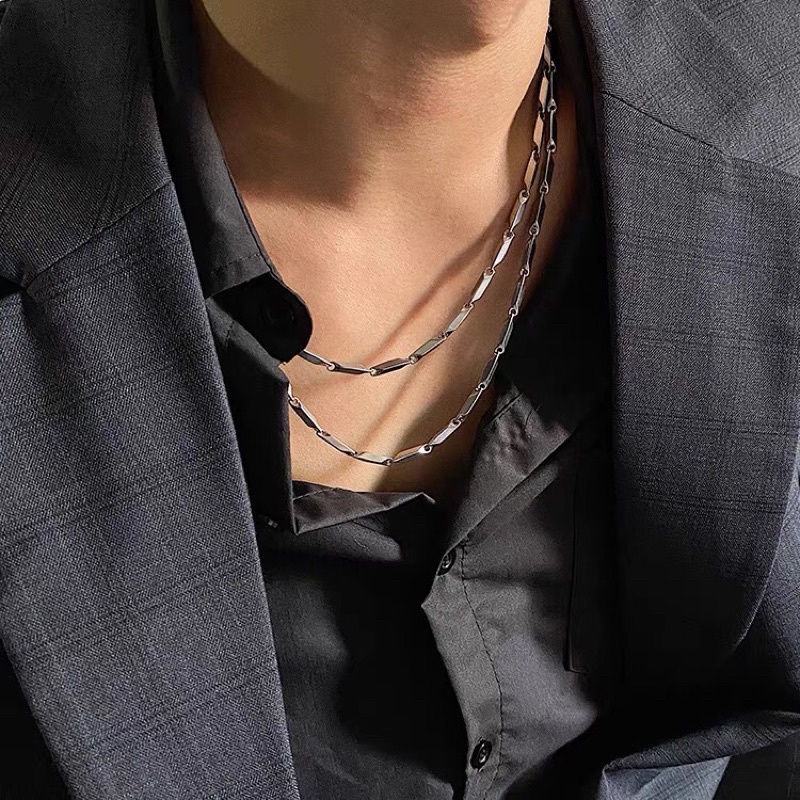 Dây chuyền unisex inox xích trơn nối đoạn độ dày 2mm 3mm không gỉ C07