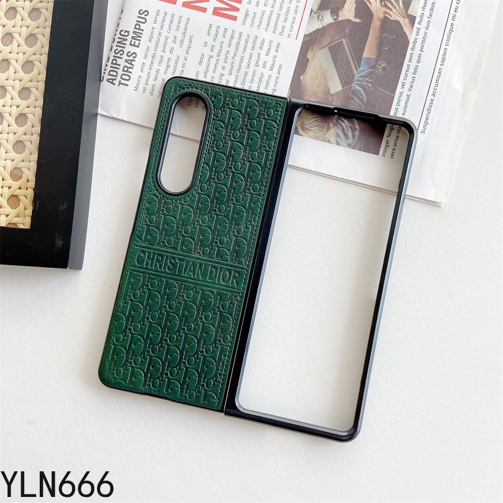 Dành Cho Samsung Galaxy Z Fold 6 5 4 3 2 Cổ Điển D Thiết Kế Da PU Chống Sốc Ốp lưng Samsung Galaxy Z Fold6 Z Fold5 5G Gấp Ốp lưng