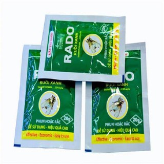Thuốc Diệt Ruồi Tận Gốc RADO Ruồi Xanh Gói 20g - Diệt Ruồi Nhanh Chóng, Hiệu Quả, An Toàn Cho Nhà Hàng, Quán Ăn
