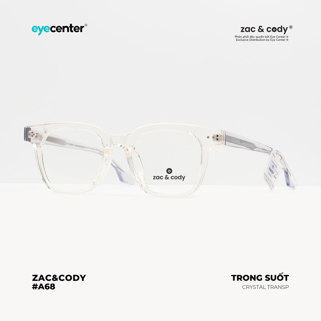 Ảnh Gọng kính cận nam nữ chính hãng ZAC & CODY A68S lõi thép chống gãy nhập khẩu by Eye Center Vietnam 3