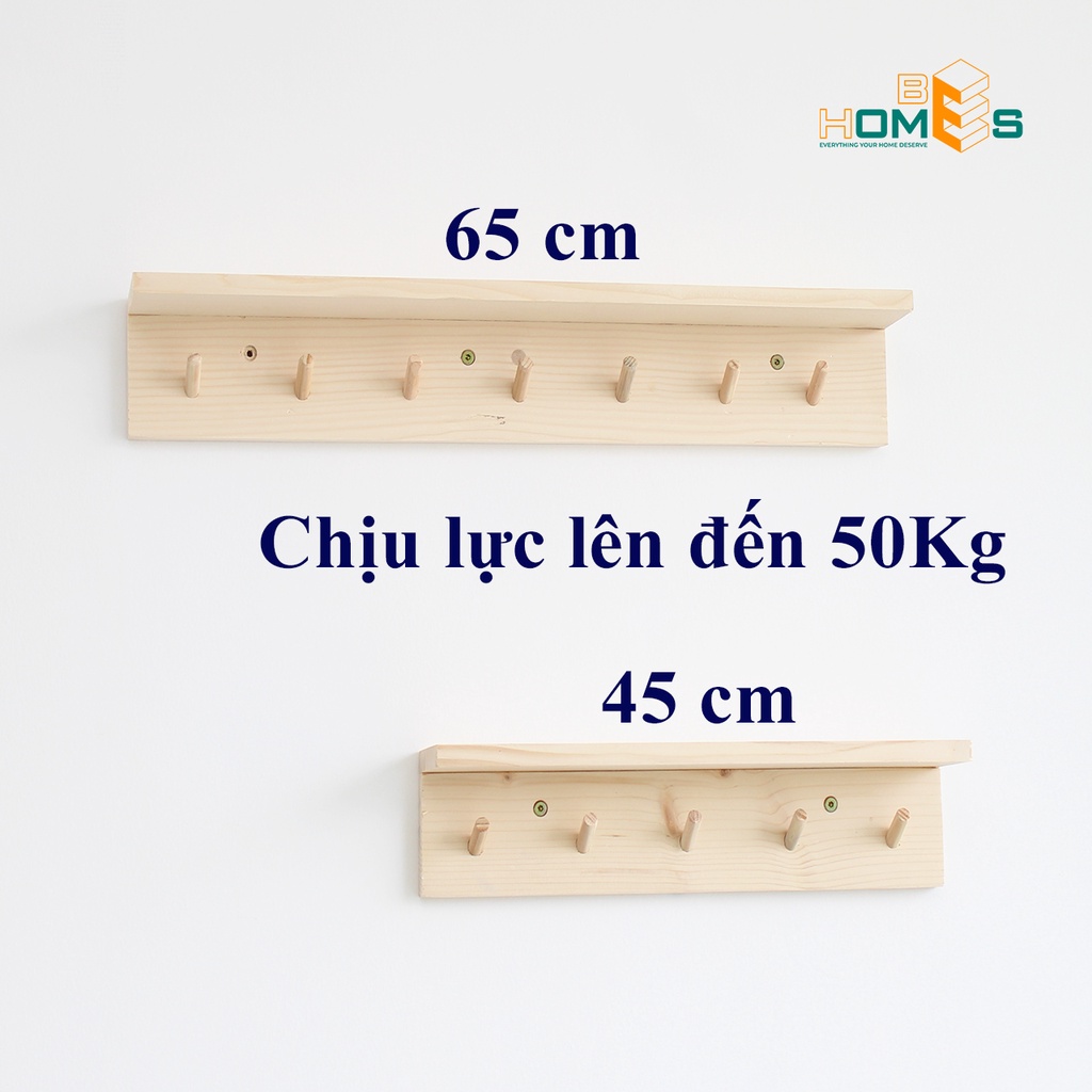 Ảnh Kệ gỗ treo tường 5-7 móc Behomes 1