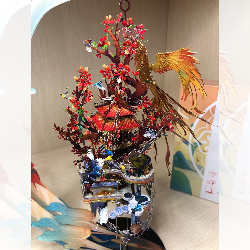 Ảnh Mô Hình Kim Loại Lắp Ráp 3D MU Bách Điểu Triều Phụng Birds Pay Homage To The Phoenix [chưa ráp] 2