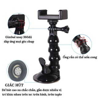 Giá Đỡ Điện Thoại Trên Ô Tô GOPRO Có Giác Hút Kính Quay Video, Xem Maps Trên Xe Siêu Chắc Chắn CarZone