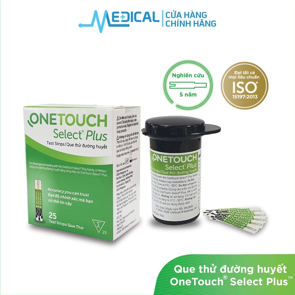 Ảnh Que thử đường huyết ONETOUCH Select Plus 25 que/hộp date xa chính hãng- MEDICAL 3