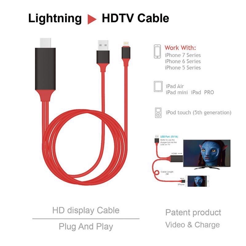 Cáp hDMI kết nối từ điện thoại lên Tivi cho iPhone - iPad