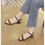 Giày sandal 2 phân bản ngang kiểu dáng học sinh mũi tròn phối lé đồng cao cấp_A031LD