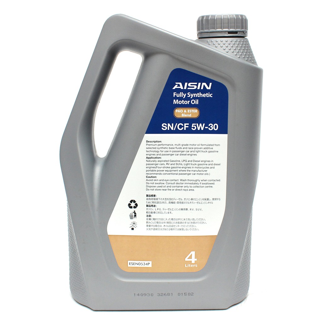 Nhớt Động Cơ AISIN ESEN0534P 5W-30 SN / CF Pao & Ester Blend 4L